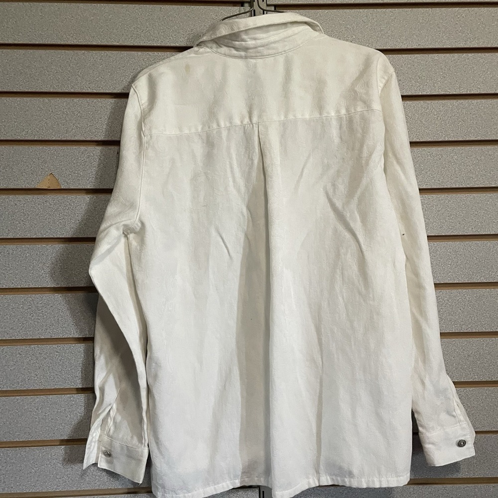 Alfred Dunner 14 P Petite Button Long Sleeve Top Blouse Shirt Sequins Beaded Emb - Picture 4 of 6